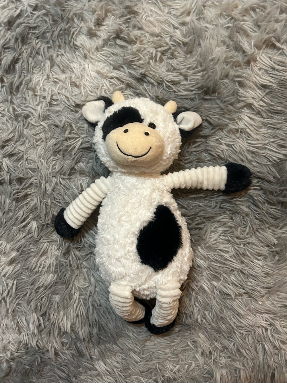 Plush Cow Stuffed Animal - White with Black Spots